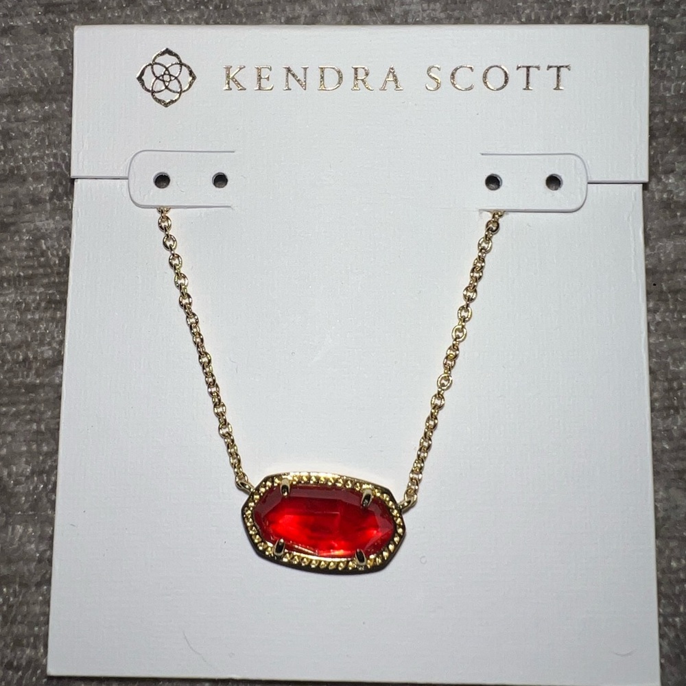 new never worn red and gold kendra scott necklace